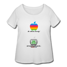 Load image into Gallery viewer, JUST WATCH WHAT YOU SAY - Women’s Curvy T-Shirt - white