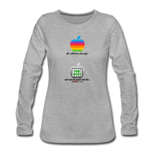 Load image into Gallery viewer, JUST WATCH WHAT YOU SAY - Women's Premium Long Sleeve T-Shirt - heather gray
