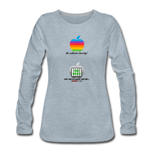 Load image into Gallery viewer, JUST WATCH WHAT YOU SAY - Women's Premium Long Sleeve T-Shirt - heather ice blue