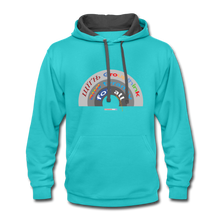 Load image into Gallery viewer, GROUPTHINK RAINBOW - Contrast Hoodie - scuba blue/asphalt