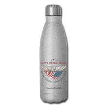 Load image into Gallery viewer, NEVER FORGET, ALWAYS HONOR - Insulated Stainless Steel Water Bottle - silver glitter