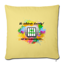 Load image into Gallery viewer, JUST WATCH WHAT YOU SAY - Throw Pillow Cover 18” x 18” - washed yellow