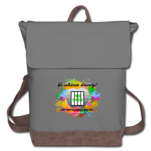 Load image into Gallery viewer, JUST WATCH WHAT YOU SAY! - Canvas Backpack - gray/brown