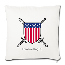 Load image into Gallery viewer, USA SWORD AND SHIELD - Throw Pillow Cover 18” x 18” - natural white