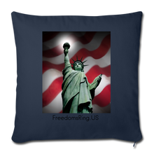 Load image into Gallery viewer, LIBERY'S LIGHT - Throw Pillow Cover 18” x 18” - navy
