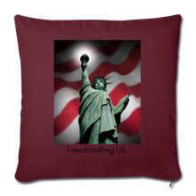 Load image into Gallery viewer, LIBERY'S LIGHT - Throw Pillow Cover 18” x 18” - burgundy