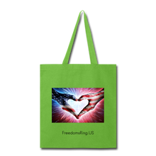 Load image into Gallery viewer, A PATRIOT'S HANDS - Tote Bag - lime green