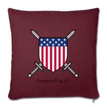 Load image into Gallery viewer, USA SWORD AND SHIELD - Throw Pillow Cover 18” x 18” - burgundy