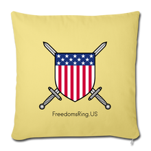 Load image into Gallery viewer, USA SWORD AND SHIELD - Throw Pillow Cover 18” x 18” - washed yellow