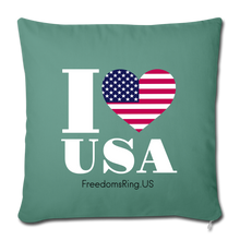 Load image into Gallery viewer, I LOVE USA - Throw Pillow Cover 18” x 18” - cypress green