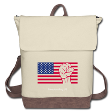 Load image into Gallery viewer, USA STRONG - Canvas Backpack - ivory/brown
