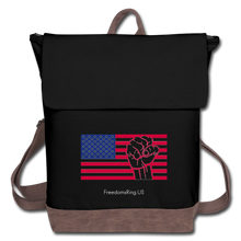Load image into Gallery viewer, USA STRONG - Canvas Backpack - black/brown
