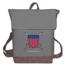 Load image into Gallery viewer, USA SWORD AND SHIELD - Canvas Backpack - gray/brown
