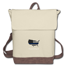 Load image into Gallery viewer, BLUE LINE USA - Canvas Backpack - ivory/brown