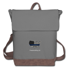 Load image into Gallery viewer, BLUE LINE USA - Canvas Backpack - gray/brown