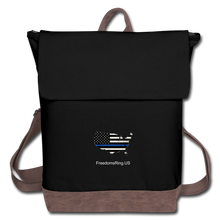 Load image into Gallery viewer, BLUE LINE USA - Canvas Backpack - black/brown
