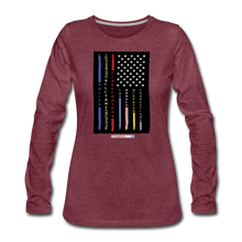 Load image into Gallery viewer, THIN LINES - Women's Premium Long Sleeve T-Shirt - heather burgundy