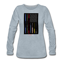 Load image into Gallery viewer, THIN LINES - Women's Premium Long Sleeve T-Shirt - heather ice blue