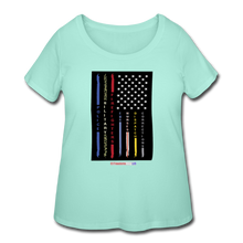 Load image into Gallery viewer, THIN LINES - Women’s Curvy T-Shirt - mint