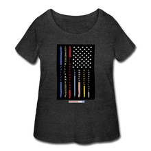 Load image into Gallery viewer, THIN LINES - Women’s Curvy T-Shirt - deep heather