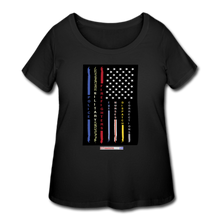 Load image into Gallery viewer, THIN LINES - Women’s Curvy T-Shirt - black