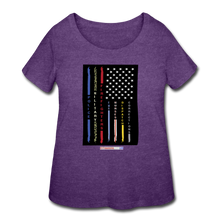 Load image into Gallery viewer, THIN LINES - Women’s Curvy T-Shirt - heather purple
