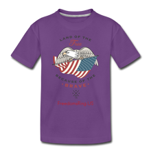 Load image into Gallery viewer, LAND OF THE FREE, BECAUSE OF THE BRAVE - Toddler Premium T-Shirt - purple