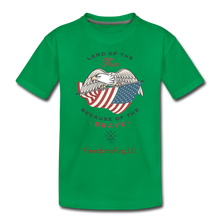 Load image into Gallery viewer, LAND OF THE FREE, BECAUSE OF THE BRAVE - Toddler Premium T-Shirt - kelly green