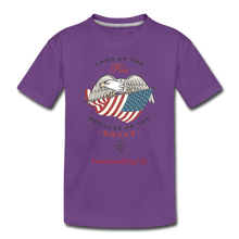 Load image into Gallery viewer, LAND OF THE FREE, BECAUSE OF THE BRAVE - Kids' Premium T-Shirt - purple