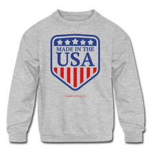 Load image into Gallery viewer, MADE IN THE USA - Kids' Crewneck Sweatshirt - heather gray