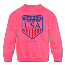 Load image into Gallery viewer, MADE IN THE USA - Kids' Crewneck Sweatshirt - neon pink