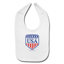 Load image into Gallery viewer, MADE IN THE USA - Baby Bib - white