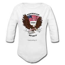Load image into Gallery viewer, AMERICAN SPIRIT - Organic Long Sleeve Baby Bodysuit - white