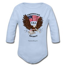 Load image into Gallery viewer, AMERICAN SPIRIT - Organic Long Sleeve Baby Bodysuit - sky