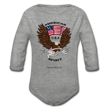 Load image into Gallery viewer, AMERICAN SPIRIT - Organic Long Sleeve Baby Bodysuit - heather gray