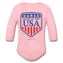 Load image into Gallery viewer, MADE IN THE USA - Organic Long Sleeve Baby Bodysuit - light pink