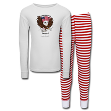 Load image into Gallery viewer, AMERICAN SPIRIT - Kids’ Pajama Set - white/red stripe