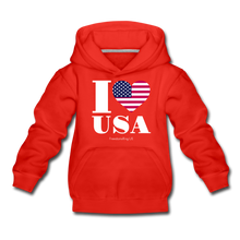Load image into Gallery viewer, I LOVE USA - Kids‘ Premium Hoodie - red