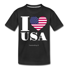 Load image into Gallery viewer, I LOVE USA - Kid’s Premium Organic T-Shirt - black