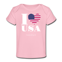 Load image into Gallery viewer, I LOVE USA - Organic Baby T-Shirt - light pink