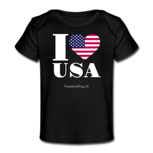 Load image into Gallery viewer, I LOVE USA - Organic Baby T-Shirt - black