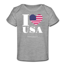 Load image into Gallery viewer, I LOVE USA - Organic Baby T-Shirt - heather gray