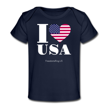 Load image into Gallery viewer, I LOVE USA - Organic Baby T-Shirt - dark navy