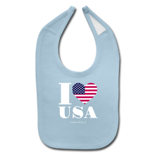 Load image into Gallery viewer, I LOVE USA - Baby Bib - light blue