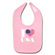 Load image into Gallery viewer, I LOVE USA - Baby Bib - light pink
