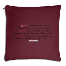 Load image into Gallery viewer, STOP FEEDING THE WOKEDILE - Double-Sided Printing on Throw Pillow Cover 18” x 18” - burgundy