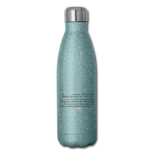 Load image into Gallery viewer, STOP FEEDING THE WOKEDILE! - Double-Sided Printing on Insulated Stainless Steel Water Bottle - turquoise glitter