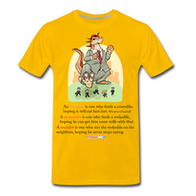 Load image into Gallery viewer, FEEDING THE WOKEDILE - Men's Premium T-Shirt - sun yellow
