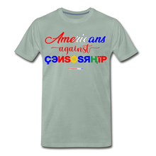 Load image into Gallery viewer, AMERICANS AGAINST CENSORSHIP - Men's Premium T-Shirt - steel green