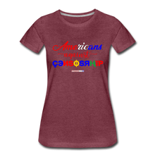 Load image into Gallery viewer, AMERICANS AGAINST CENSORSHIP - Women’s Premium T-Shirt - heather burgundy